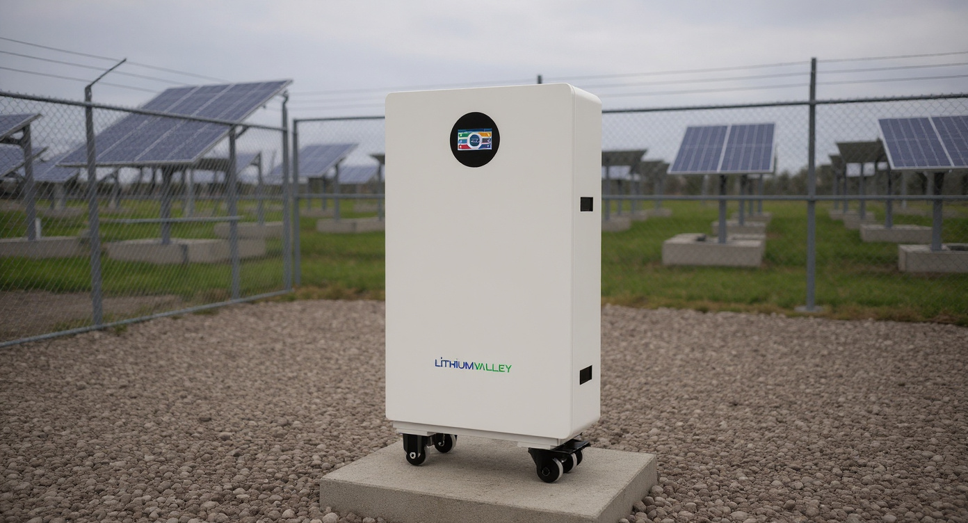 W20-E5 battery at solar installation yard